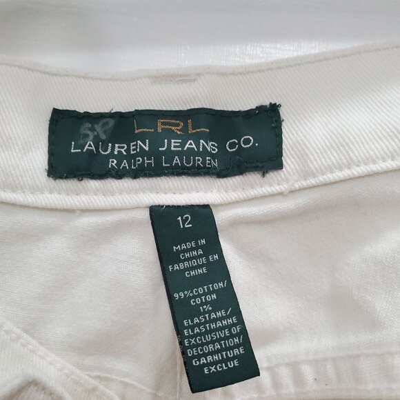 Lauren Ralph Lauren Jeans Co. Women's Vintage White Denim Straight Leg Size 12 - Picture 4 of 7